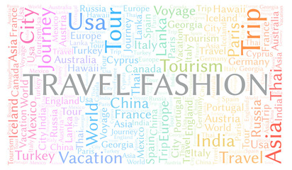 Fototapeta premium Travel Fashion word cloud.