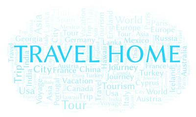 Obraz premium Travel Home word cloud.