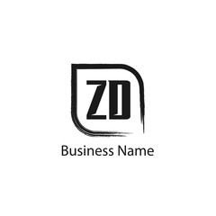 Initial Letter ZD Logo Template Design
