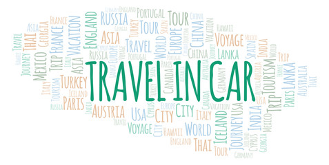 Fototapeta premium Travel In Car word cloud.
