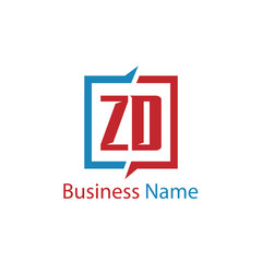 Initial Letter ZD Logo Template Design
