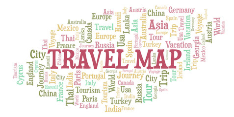 Travel Map word cloud.