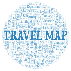 Travel Map word cloud.