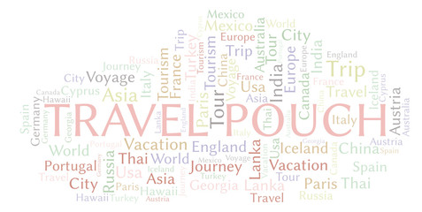 Travel Pouch word cloud.