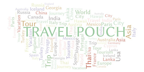 Obraz premium Travel Pouch word cloud.