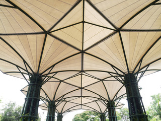 fabric tensile roof structure