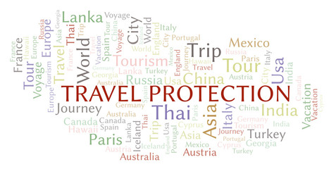 Obraz premium Travel Protection word cloud.