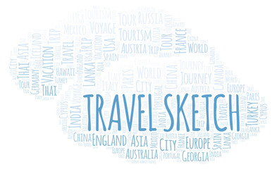 Obraz premium Travel Sketch word cloud.