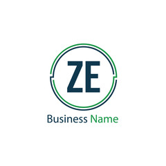 Initial Letter ZE Logo Template Design