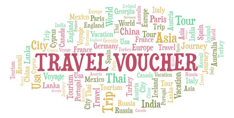 Travel Voucher word cloud.