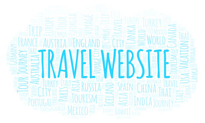 Obraz premium Travel Website word cloud.