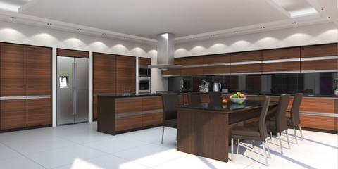 3D rendering modern kitchen