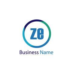 Initial Letter ZE Logo Template Design