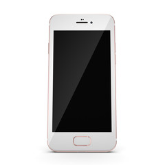 3D rendering pink smart phone with black screen