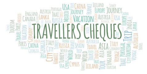 Travellers Cheques word cloud.