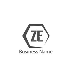Initial Letter ZE Logo Template Design