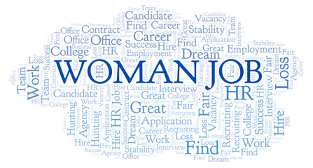 Woman Job word cloud.