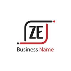 Initial Letter ZE Logo Template Design