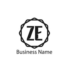 Initial Letter ZE Logo Template Design