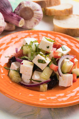 Greek salad with feta cheese