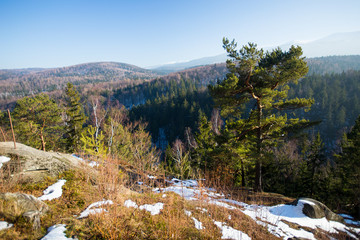 Karkonosze in Poland, in winter.
