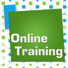 Fototapeta premium Online Training Green Blue Basic Shapes Square 
