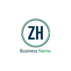 Fototapeta premium Initial Letter ZH Logo Template Design