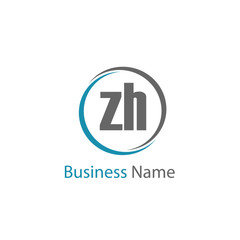 Initial Letter ZH Logo Template Design