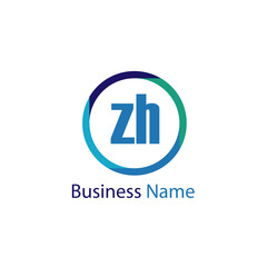 Initial Letter ZH Logo Template Design