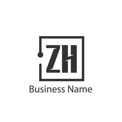 Initial Letter ZH Logo Template Design