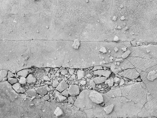 Cracked concrete floor texture closeup background