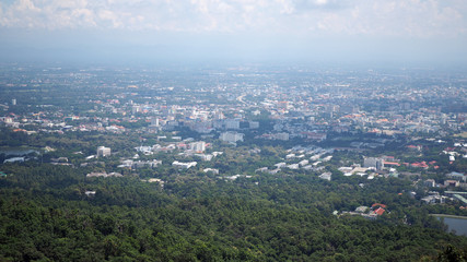 Landscape and the top view of the countryside in Chiang Mai, Thailand.