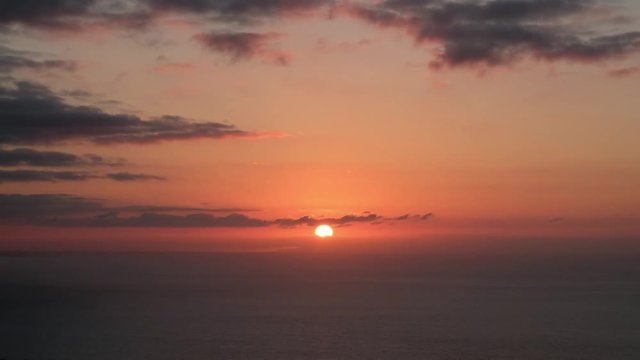 sunset sky over ocean time lapse