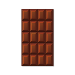 Milk Chocolate Bar on White Background. Vector