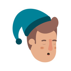 head of man sleeping avatar character