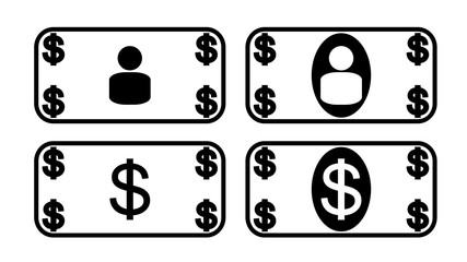 Dollar Money Note Icon Symbol.