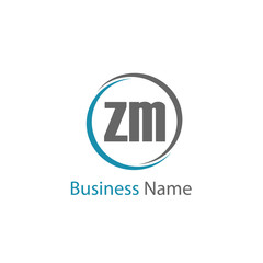 Initial Letter ZM Logo Template Design