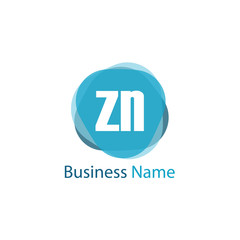 Initial Letter ZN Logo Template Design