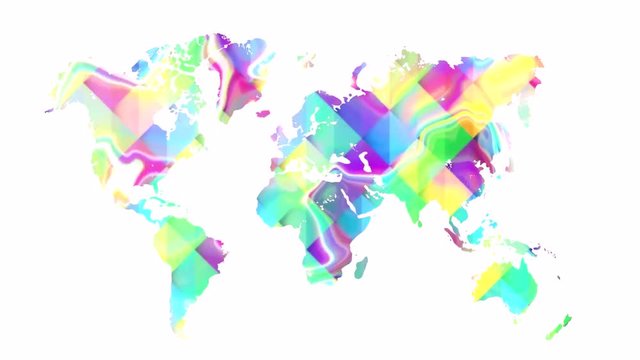 Gradient colors with low polygonal triangles in isolated world map