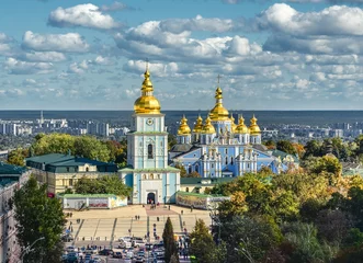 Fotobehang Kiev St. Michael& 39 s klooster met gouden koepels, Kiev, Oekraïne
