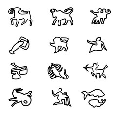 Icons. All signs of the zodiac. Circuit