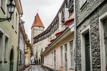 Fototapeta na wymiar Streetscape of Tallinn UNESCO World Heritage Site