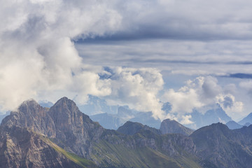 Obraz premium Beautiful storm cloudscape in the Dolomite Alps, Italy, in summer