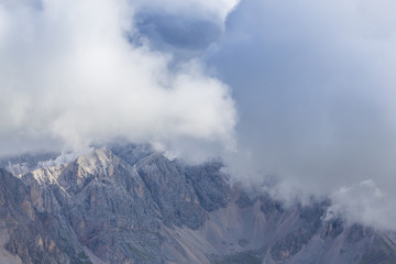 Fototapeta na wymiar Beautiful storm cloudscape in the Dolomite Alps, Italy, in summer
