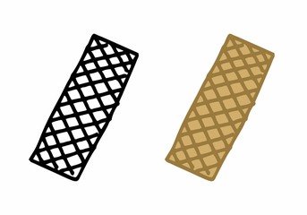 Wafer biscuits freehand illustration
