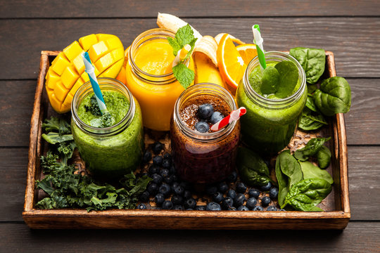 Assortment of smoothies