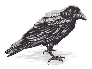 Vector Crow Art on White