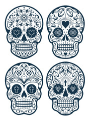 Vector Mexican Skulls with Patterns