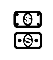 Dollar Money Note Icon Symbol.