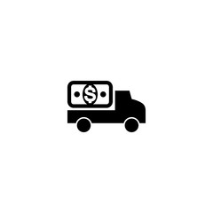 Money Truck Concept Icon.